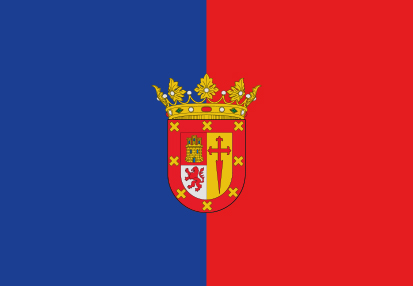 Bandera Villanueva del Rio y Minas con escudo