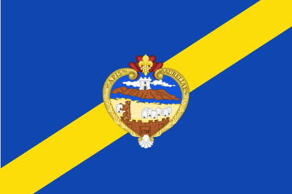 Bandera Colmenar de Oreja con escudo