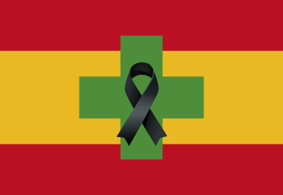 España Farmacia Crespón Negro personalizada
