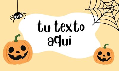Bandera Halloween tu texto aquí (modelo calabazas y arañas)