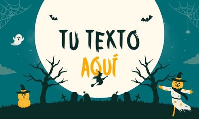 Bandeira Halloween seu texto aqui (modelo de bruxa)