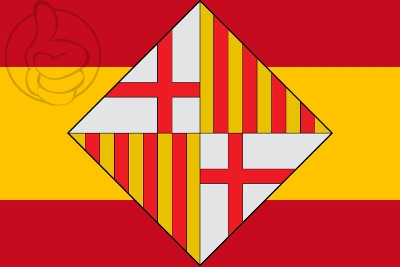 Bandera España escudo Barcelona