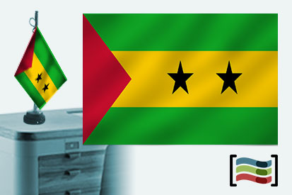 Bandera de Santo Tomé y Principe sobremesa bordada