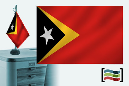 Bandera de Timor Oriental sobremesa bordada