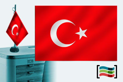 Bandera de Turquía sobremesa bordada