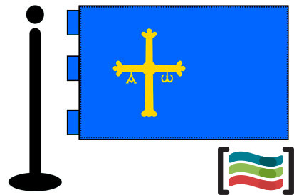 Bandera de Asturias sobremesa bordada