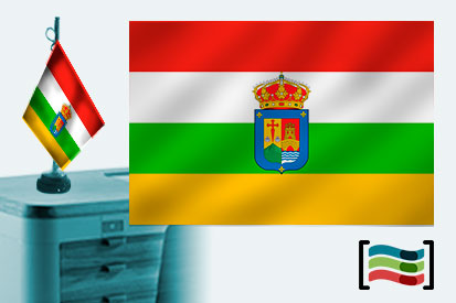 Bandera de La Rioja sobremesa bordada