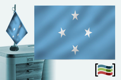 Bandeira da Micronésia toalha de mesa bordada