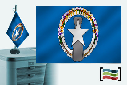 Bandera de Marianas (islas) sobremesa bordada