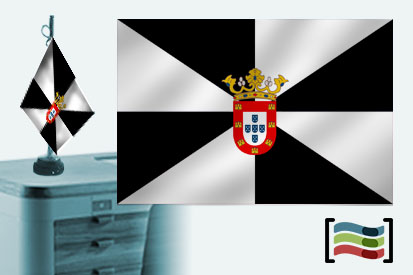 Bandera de Ceuta sobremesa bordada