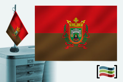 Bandera de Burgos sobremesa bordada