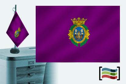 Bandera de Cádiz sobremesa bordada