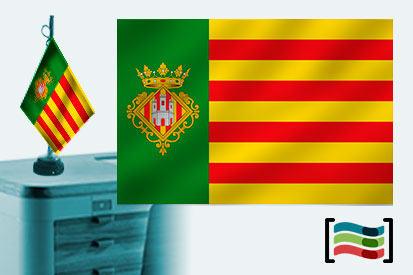 Bandera de Castellón sobremesa bordada