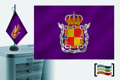 Bandera de Jaén sobremesa bordada