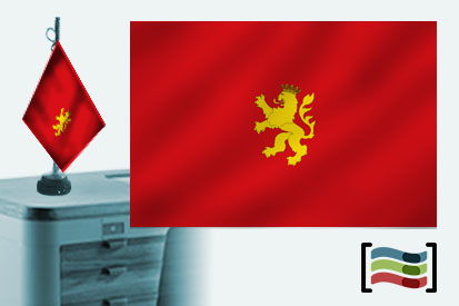 Bandera de Zaragoza sobremesa bordada