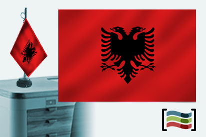 Bandeira da Albânia toalha de mesa bordada