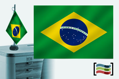 Bandera de Brasil sobremesa bordada