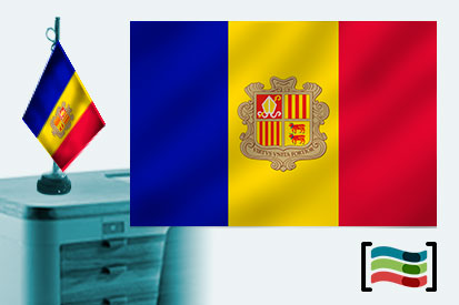 Bandera de Andorra sobremesa bordada