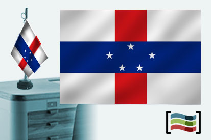 Bandera de Antillas Holandesas sobremesa bordada