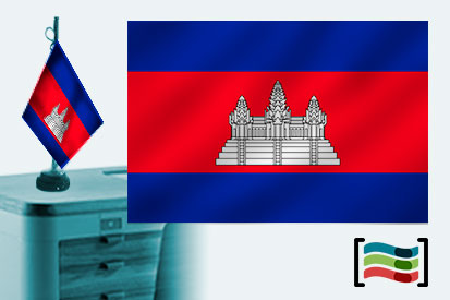 Bandera de Camboya sobremesa bordada