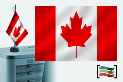 Bandera de Canadá sobremesa bordada