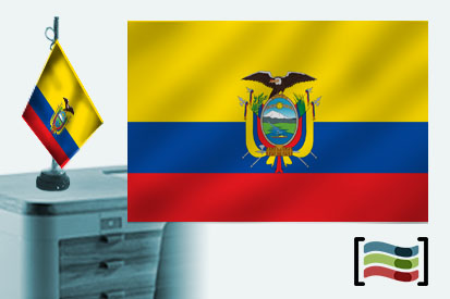 Bandera de Ecuador sobremesa bordada