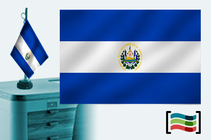 Bandera de El Salvador  sobremesa bordada