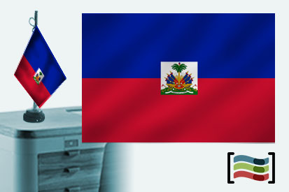 Bandera de Haití sobremesa bordada
