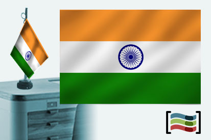 Bandera de India sobremesa bordada