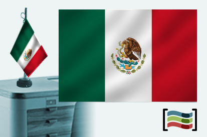 Bandera de Mexico sobremesa bordada