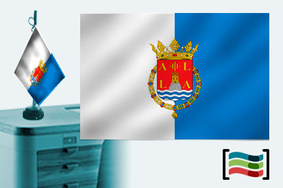 Bandera de Alicante sobremesa bordada