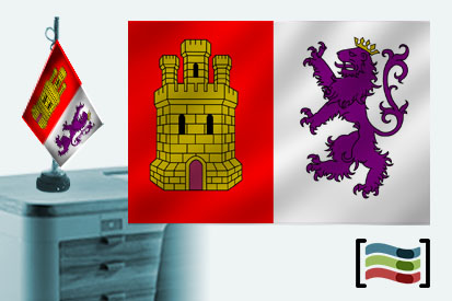 Bandera de Cáceres  sobremesa bordada