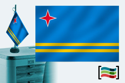 Bandera de Aruba sobremesa bordada