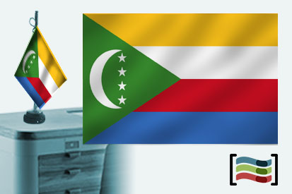 Bandera de Comoras sobremesa bordada