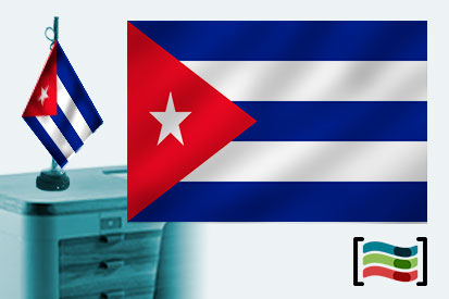 Bandera de Cuba sobremesa bordada