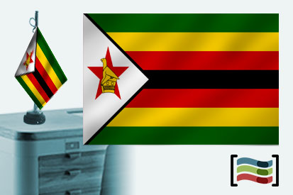 Bandera de Zimbabwe sobremesa bordada