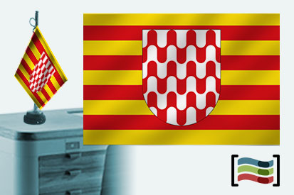 Bandera de Girona sobremesa bordada