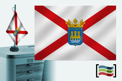 Bandera de Logroño sobremesa bordada