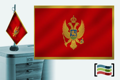 Bandera de Montenegro sobremesa bordada