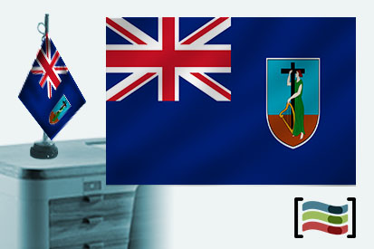 Bandera de Montserrat (islas) sobremesa bordada