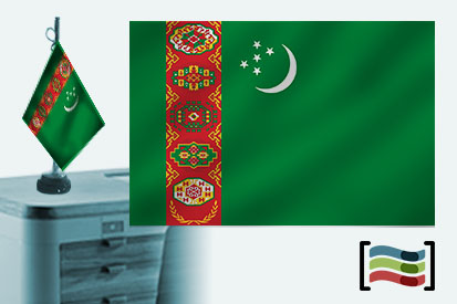 Bandera de Turkmenistán sobremesa bordada