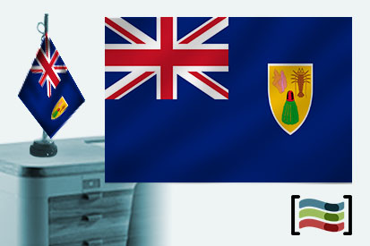 Bandera de Turks y Caicos sobremesa bordada