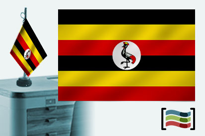 Bandera de Uganda sobremesa bordada