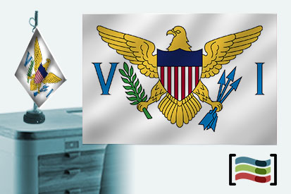 Bandera de Islas Vírgenes Americanas sobremesa bordada