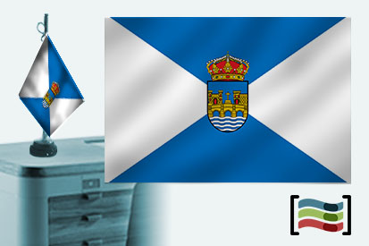 Bandera de Pontevedra sobremesa bordada