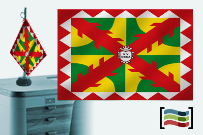 Bandera de Huesca sobremesa bordada