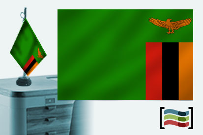 Bandera de Zambia sobremesa bordada