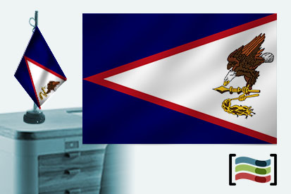 Patch Brodé Thermocollant Drapeau Samoa USA - Taille 7x4.5 Cm - 100% Polyester - Pour Personnalisation Vêtements Et Accessoires