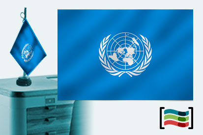 Bandeira do O.N.U. mesa bordada