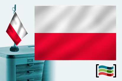 Bandera de Polonia s/e sobremesa bordada